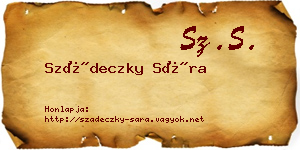 Szádeczky Sára névjegykártya