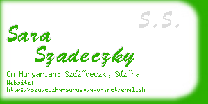 sara szadeczky business card